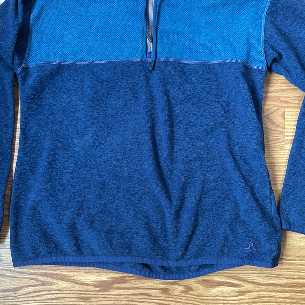 Prana Blue 1/4 Zip Liora Fleece  Hoodie‎ Sweatshirt Size Medium - Picture 3 of 12